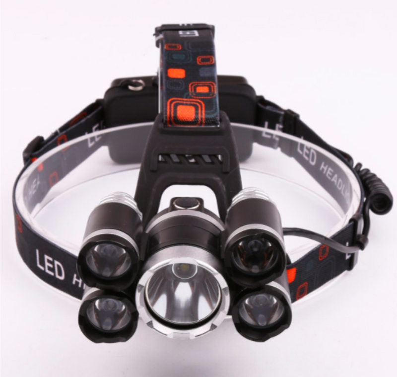 LED Camping Headlamp Waterproof Outdoor Safe Light - Rechargeable