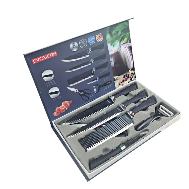 Kitchen Knife Set With  6 Pcs Non-stick Coating
