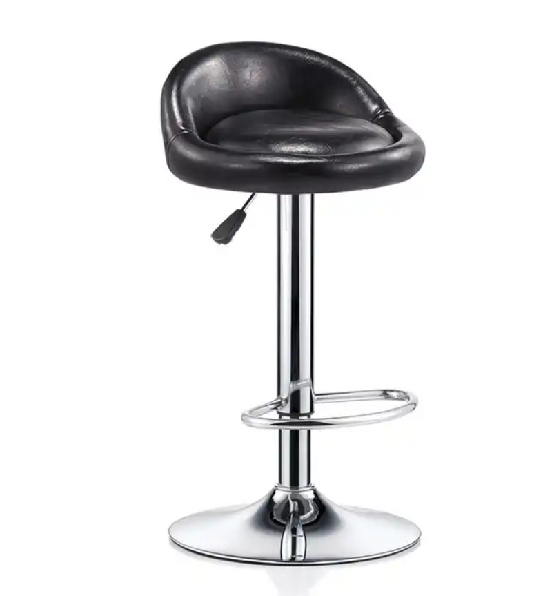 Leather Bar Stools With Back Support - Set of 2 Pcs