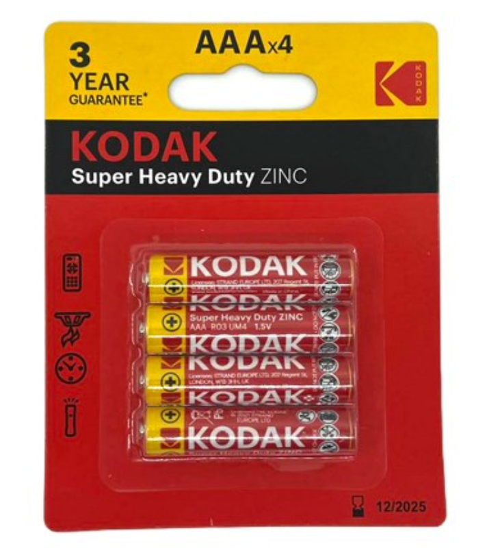 Kodak Heavy Duty Batt AAA 4Pcs