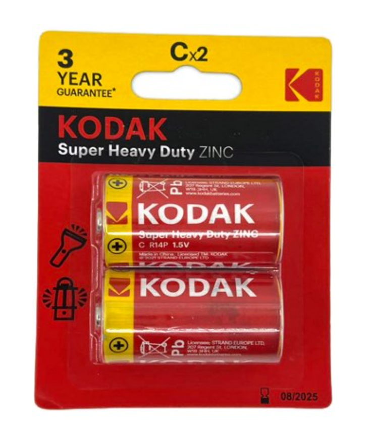Kodak Heavy Duty Battery C 2pk