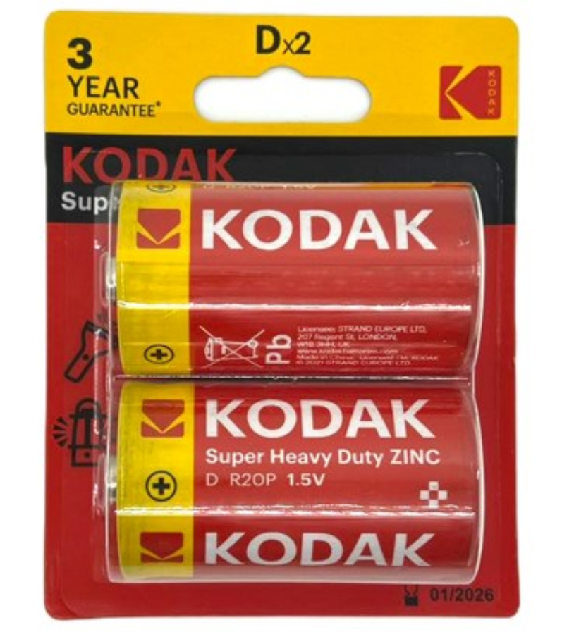 Kodak Heavy Duty Batt D 2Pcs