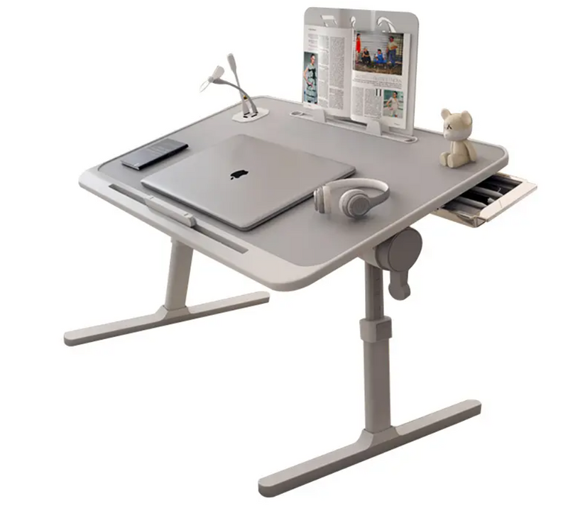 Laptop Table with USB and Drawer Height Adjustable Computer Table