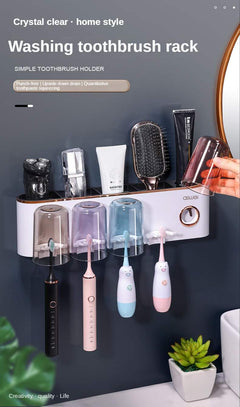 4 Cups Toothpaste Dispenser and bathroom organisor