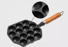 14-Hole Mini Octopus Ball Frying Pan With Wooden Handle