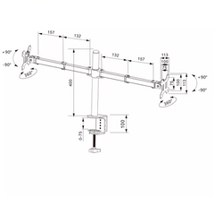 Screen Adjustable Dual Desk Stand Monitor Arm 12"-27"