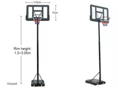 Basketball stand with backboard hoop 3.05M