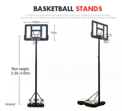 Basketball Hoop Stand With Backboard Hoop Ring 3.05M