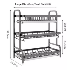Dish Rack Drying Storage Holders 3 Layer - 53CM