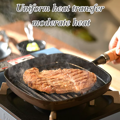 Grill Pan with wooden handle