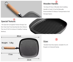 Grill Pan with wooden handle