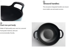 Enamel Cast Iron Soup Pot With Double Ears Wok