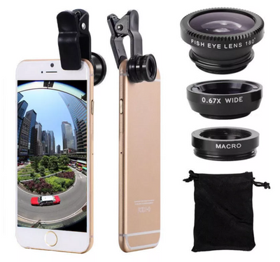 3 in 1 Wide Angle Zoom Fish Eye Macro Lenses