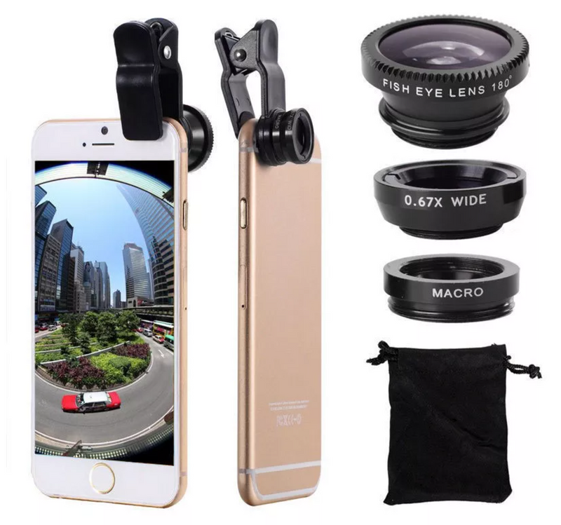 3 in 1 Wide Angle Zoom Fish Eye Macro Lenses