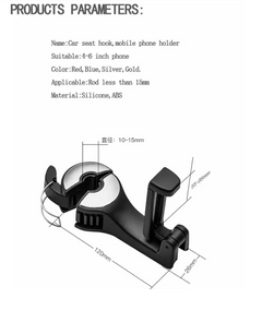 Car Headrest Adjustable Phone Holder Mobile Phone Mount
