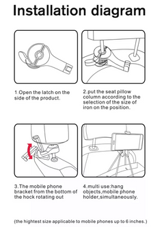 Car Headrest Adjustable Phone Holder Mobile Phone Mount