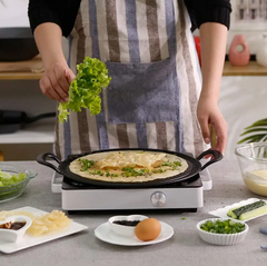 32CM Cast Iron Frying Pan Flat Pan Tawa