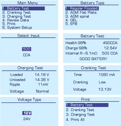 Battery Tester Built-in Printer