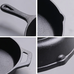 30CM Cast Iron Fajita Pan Yakiniku Plate Skillet Steak Plate