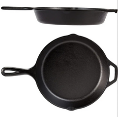 30CM Cast Iron Fajita Pan Yakiniku Plate Skillet Steak Plate