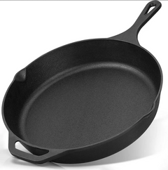30CM Cast Iron Fajita Pan Yakiniku Plate Skillet Steak Plate
