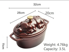 Enamel Cast Iron Casserole Soup Ceramic Carrier with Lid