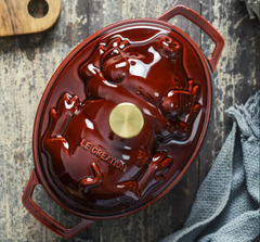Enamel Cast Iron Casserole Soup Ceramic Carrier with Lid