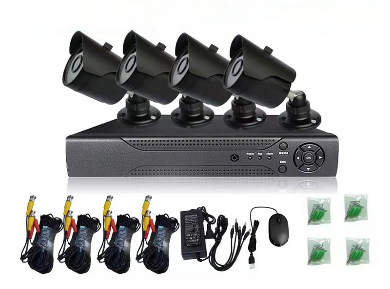 8MP Outdoor Security Camera System - 4 Camera Black