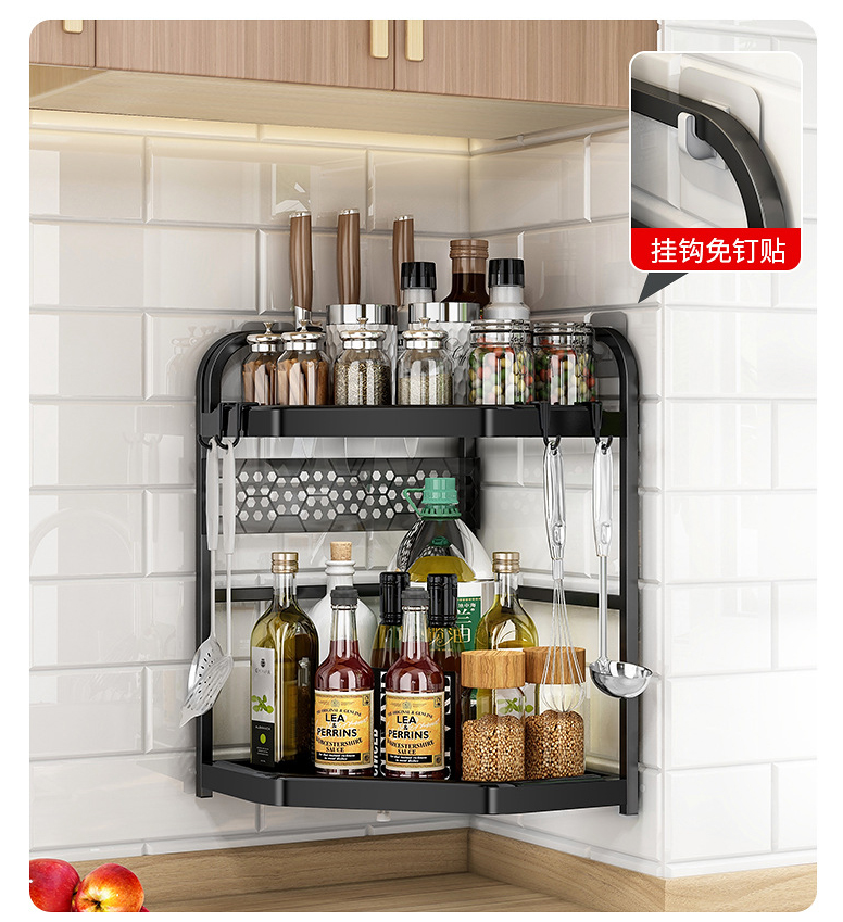 Stainless Steel Kitchen Corner Organizer Shelf Standing Rack Bathroom Organizer