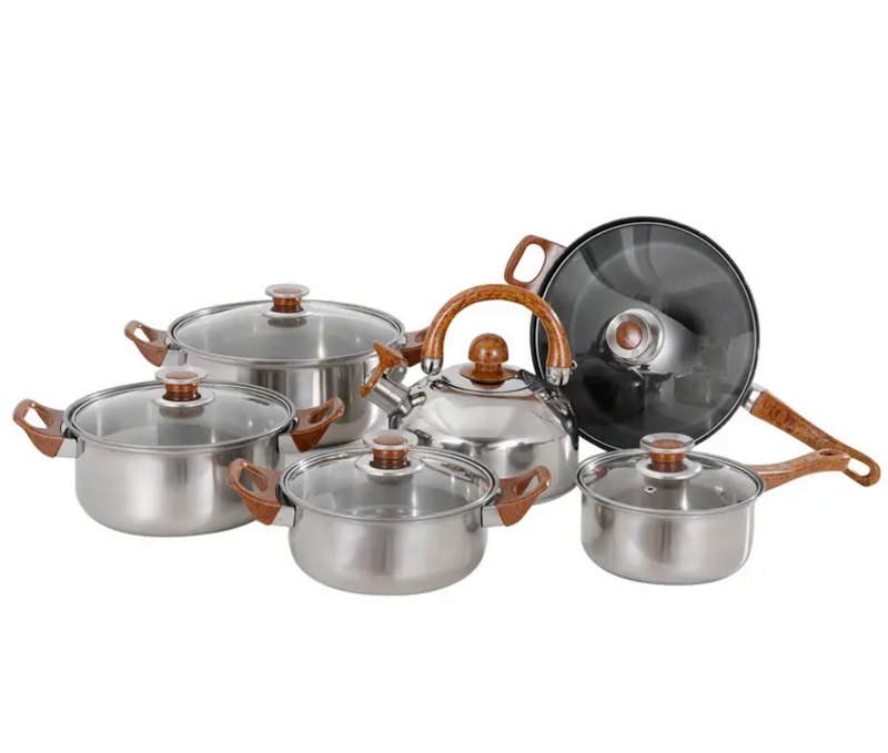 German stainless steel Nonstick cookware set 12 pieces a set of Stock Pot
