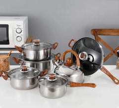German stainless steel Nonstick cookware set 12 pieces a set of Stock Pot