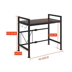 Single layer Metal Microwave Oven Rack with Hookers