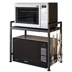 Single layer Metal Microwave Oven Rack with Hookers