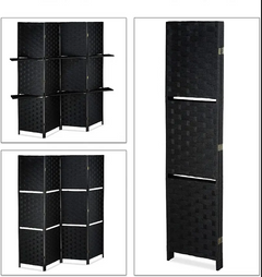 Folding Room Dividers Partitions Screen With Display Shelves
