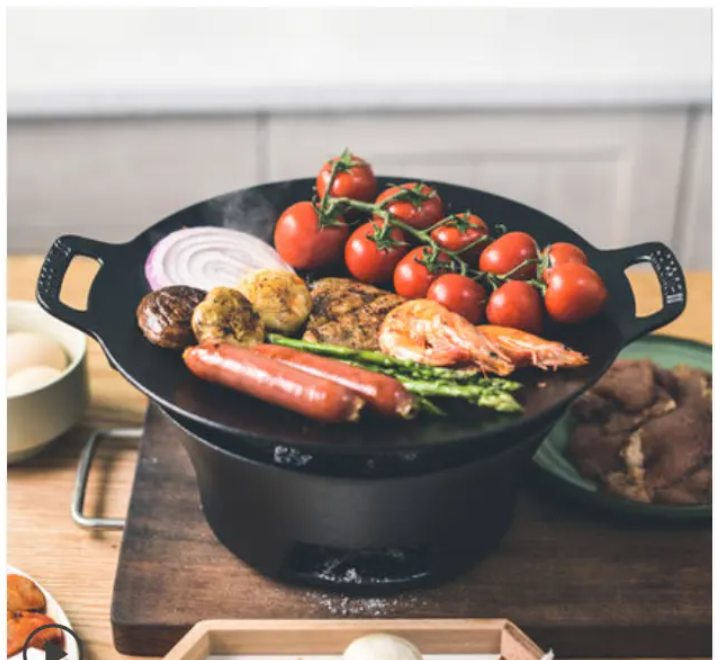 Cast Iron Outdoor Cast Iron Cookware Grill Pan BBQ Barbeque
