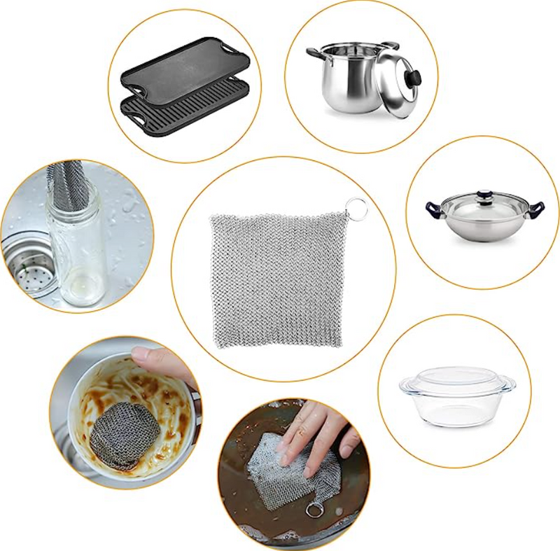 Stainless Steel Scrubber Cast Iron Cleaner