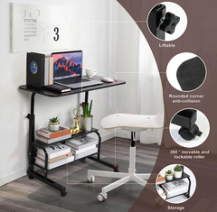 Computer Desk Laptop Table With Wheel - 60 CM