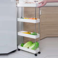 Storage Rack Trolley With Wheels For Kitchen Or Bathroom