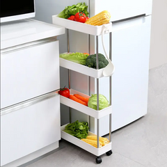Storage Rack Trolley With Wheels For Kitchen Or Bathroom