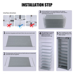 Shoe Rack With Cover 10 Layer