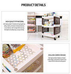 Bedroom Kitchen 5 Tier Storage Rack Trolley