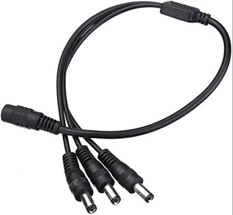 DC Female Power Splitter Cable 1 to 3 for camera system