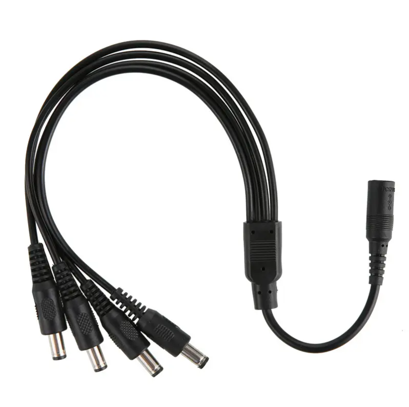 DC Female Power Splitter Cable 1 to 4 for camera system
