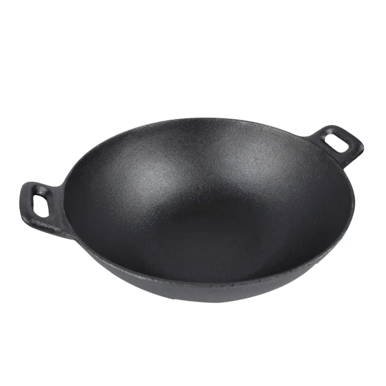 Cast Iron Wok Frying Pan