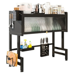 2 Layer Dish Rack Dish Drying Rack storage with Cover