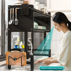 2 Layer Dish Rack Dish Drying Rack storage with Cover