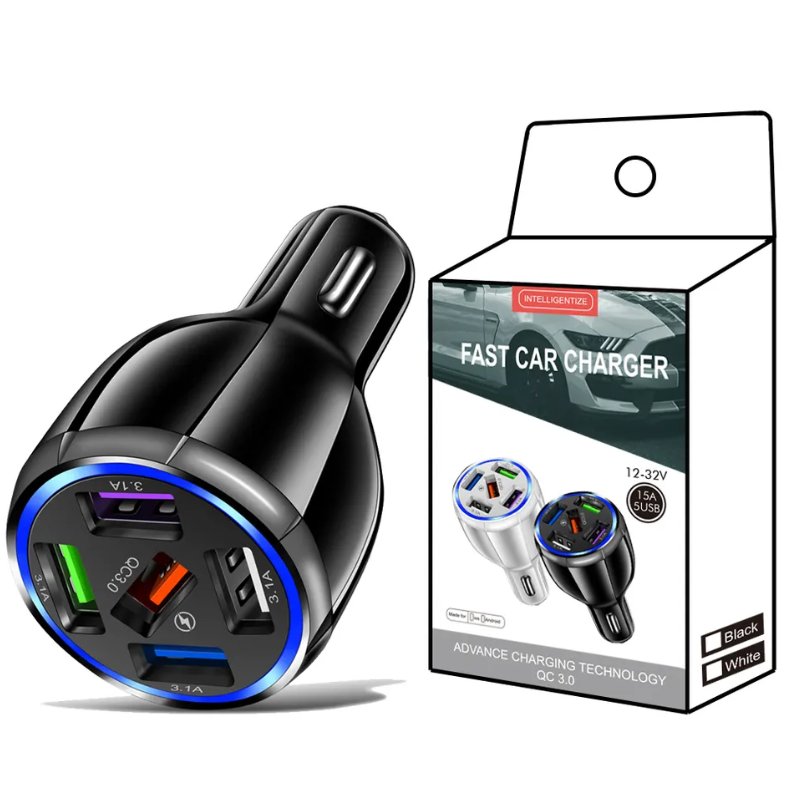 5 Port USB Car Charger Multiport Car Charger