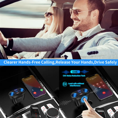 Car mobile dual charger with bluetooth 5.0 Fm Transmitter Car Cigarette Lighter