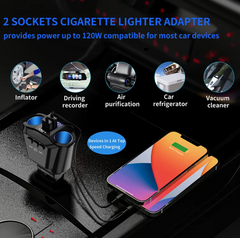 Car mobile dual charger with bluetooth 5.0 Fm Transmitter Car Cigarette Lighter
