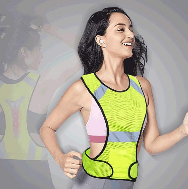 LED Reflective Safety Vest for Running Jogging Biking Cycling Walking